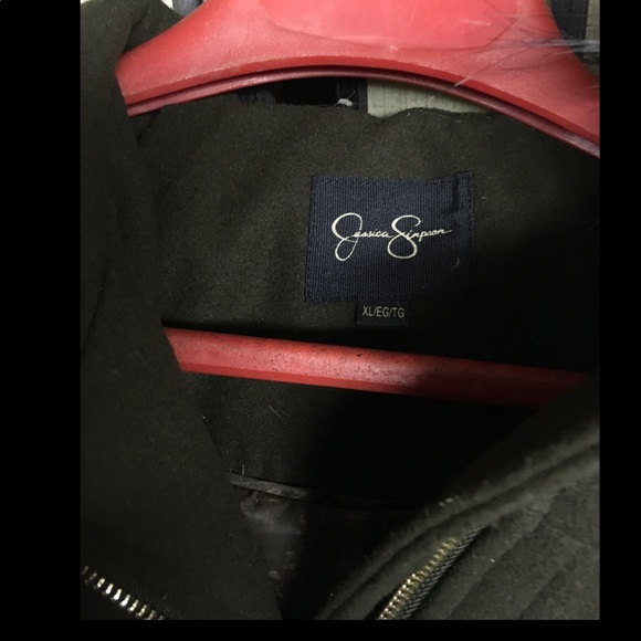 Stylish fur lined hood, wool coat with rear kick joint - Picture 2 of 6